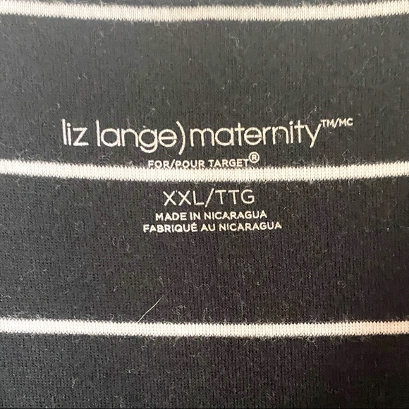 Liz Lange Maternity Tank, Black/White Stripe XXL - CLEARANCE 💰 - Picture 3 of 4
